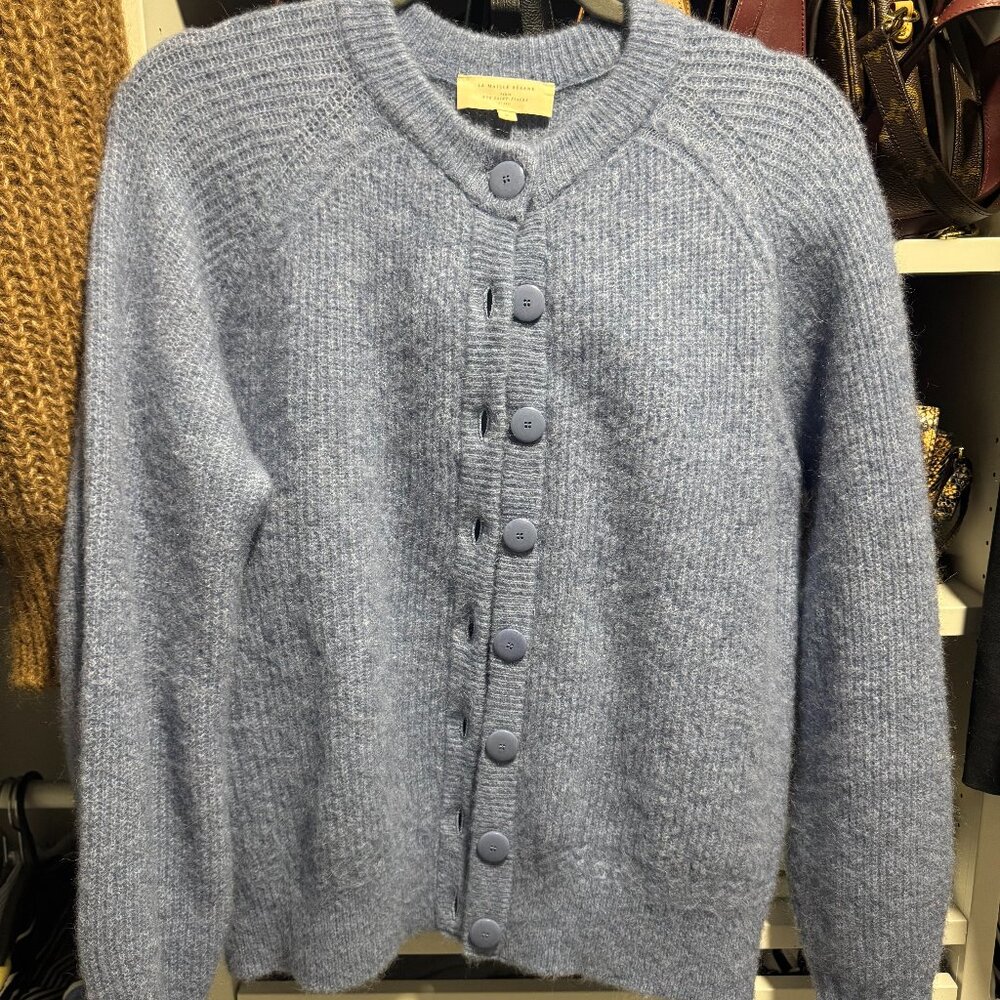 Sezane Othello Cardigan - Size S Ice Blue